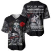 Skull Baseball Jersey Skull Girl Spoiled Wife 1