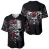 Skull Baseball Jersey Three Skull No See Evil Rose 1
