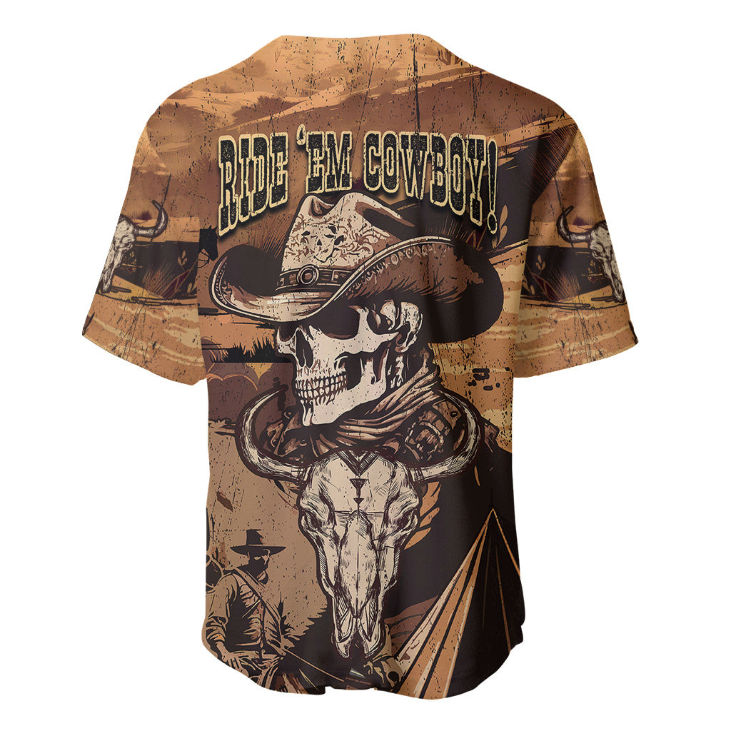 Skull Cowboy Baseball Jersey Rise Em Cowboy 2
