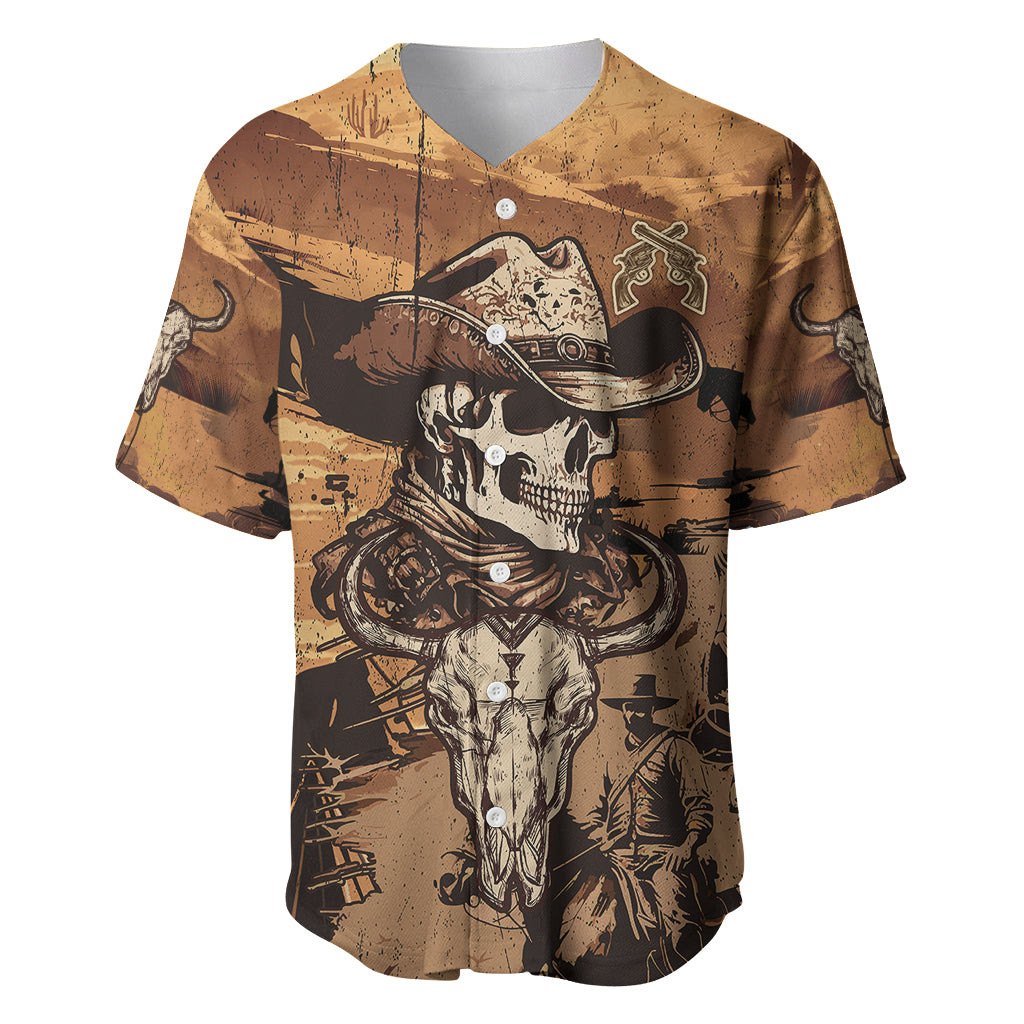 Skull Cowboy Baseball Jersey Rise Em Cowboy 3
