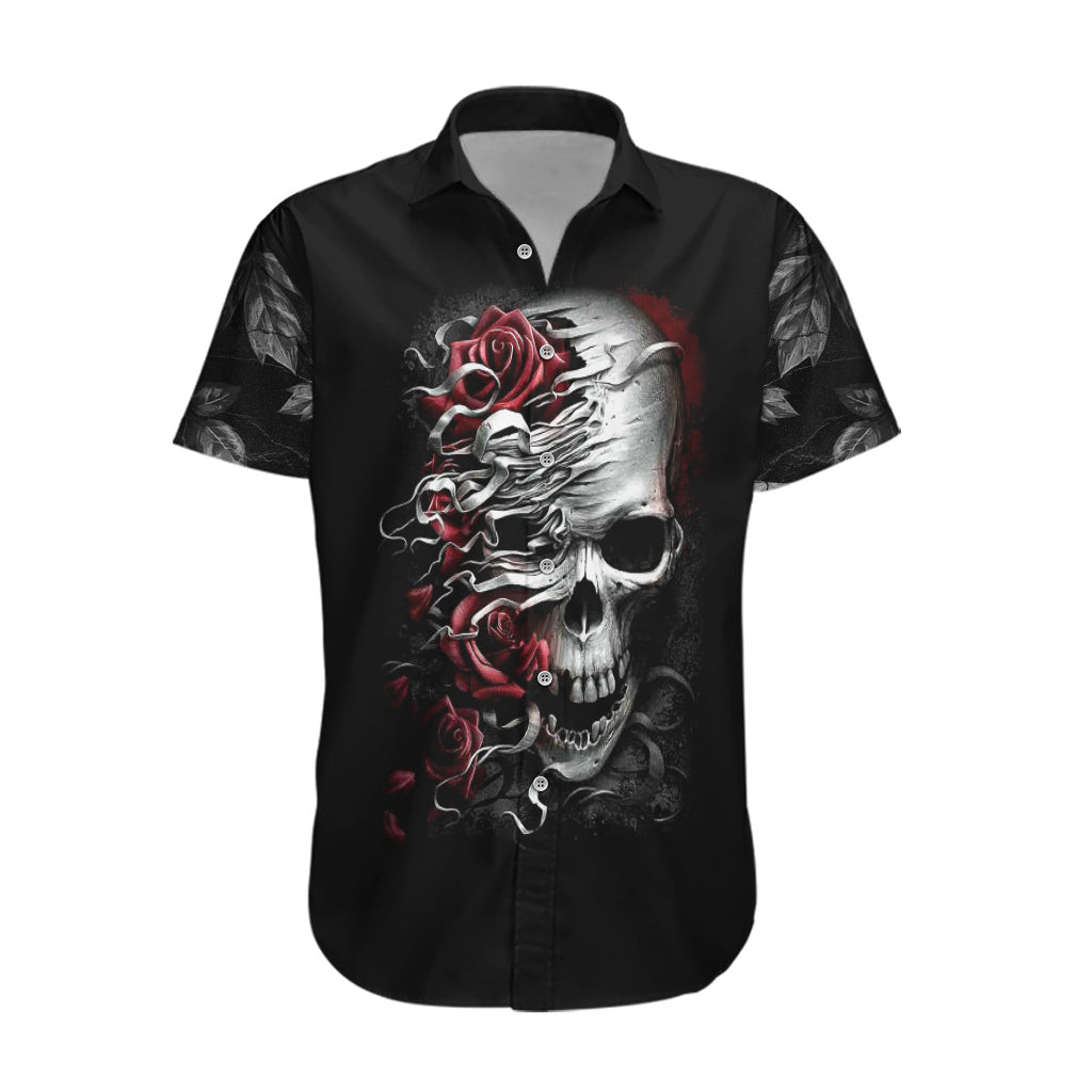 Skull Hawaiian Shirt Three Skull No See Evil Rose 1.jpg