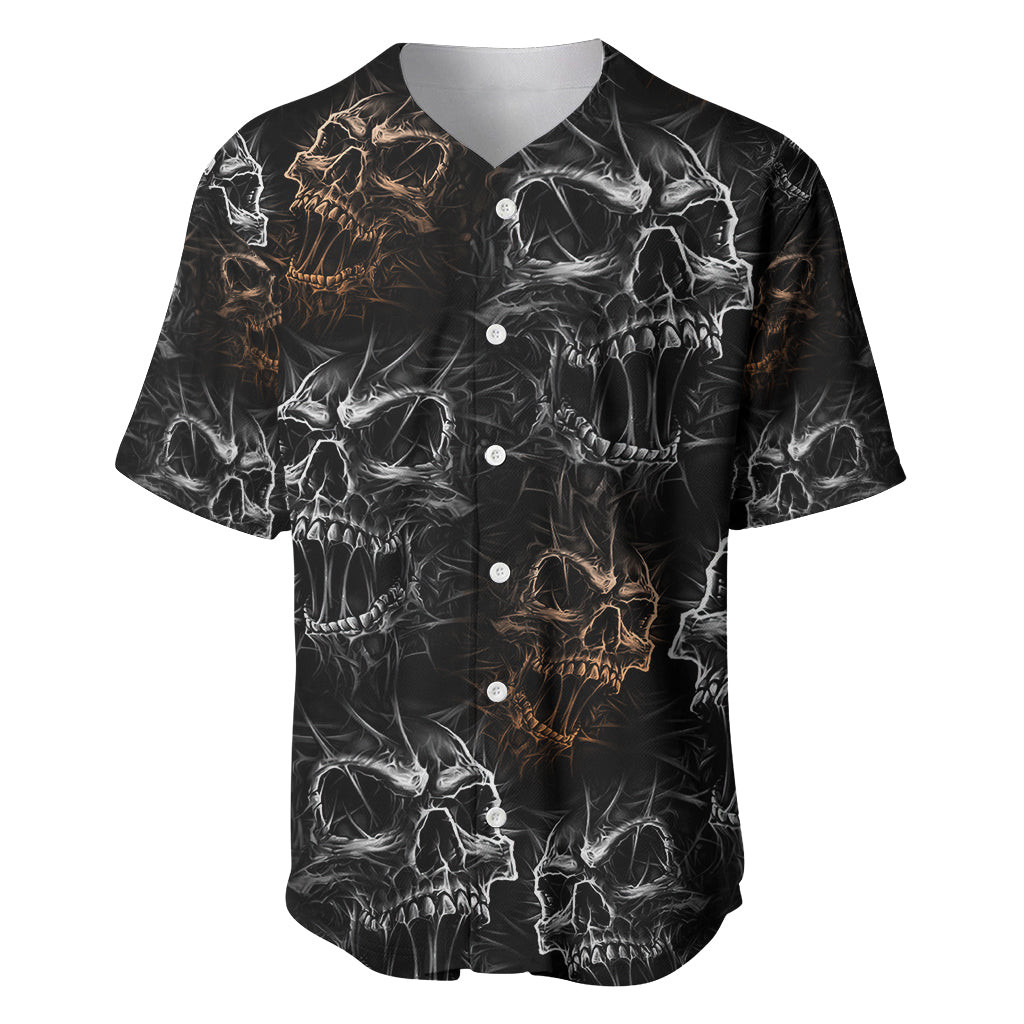 Skull Pattern Baseball Jersey Never Trust The Living 2