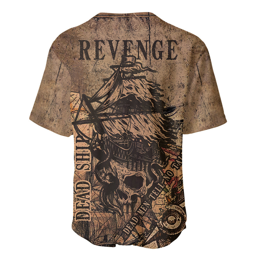 Skull Pirate Baseball Jersey Revenge Vintage Style Art 2