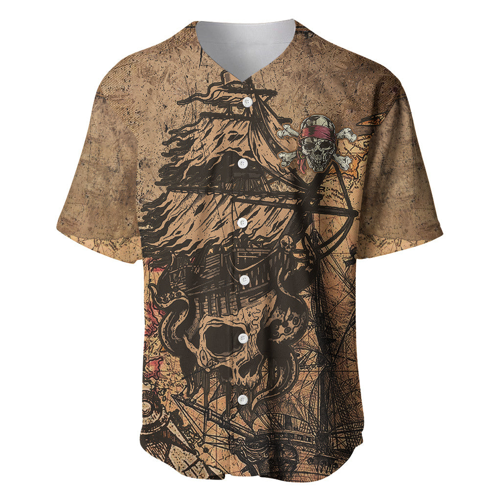 Skull Pirate Baseball Jersey Revenge Vintage Style Art 3