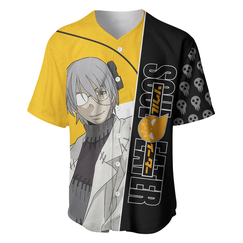 Stein Franken Soul Eater Baseball Jersey Anime Art Mix With Skull Pattern 2
