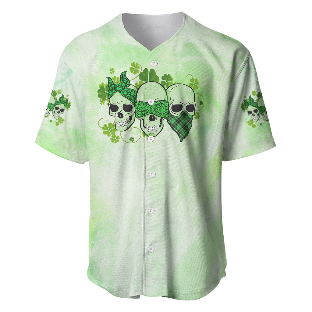 Stuck Between Idk Idc And Idgaf Rose Skull Patricks Day Baseball Jersey 3