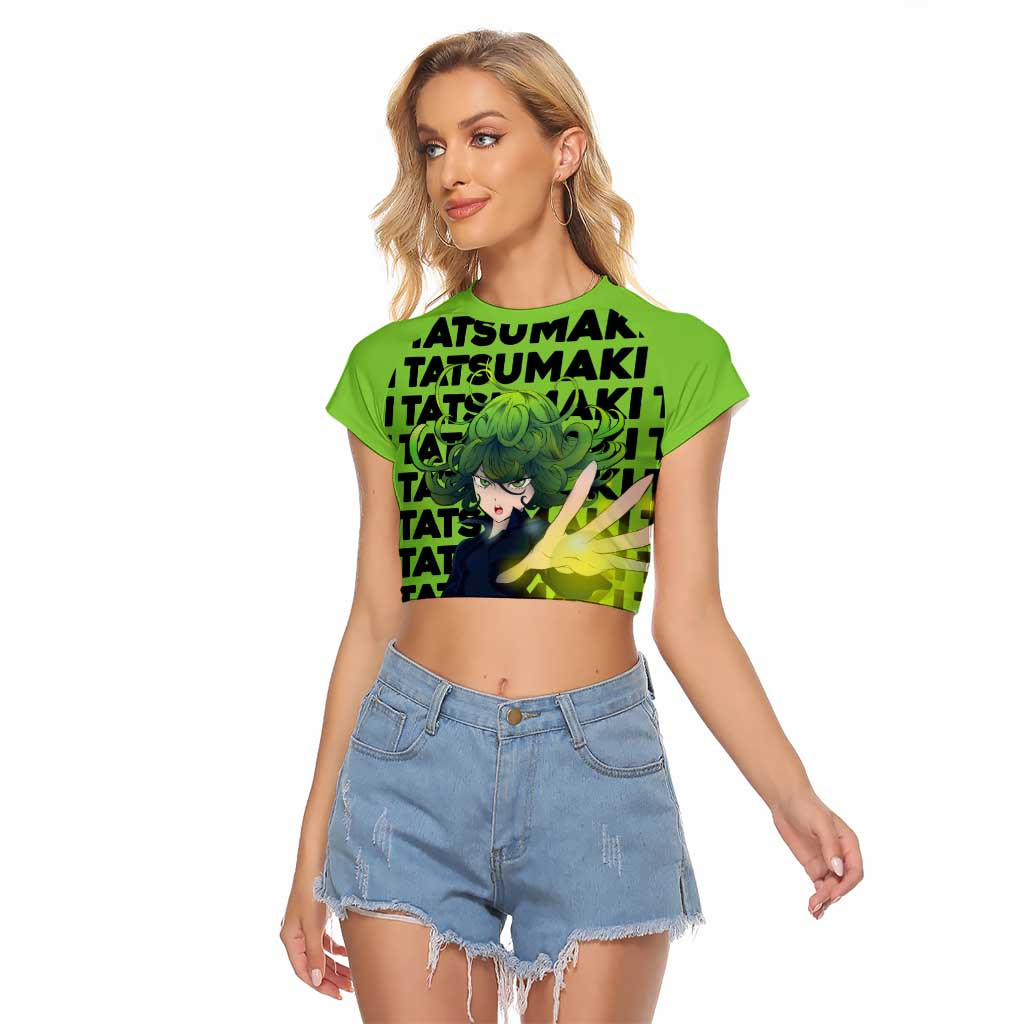 Tatsumaki One Punch Man Raglan Cropped T Shirt Anime Text Pattern 1