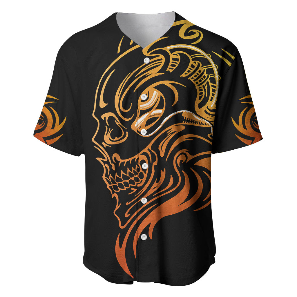 Tattoo Skull Baseball Jersey Golden Skull Face Tattoo 2