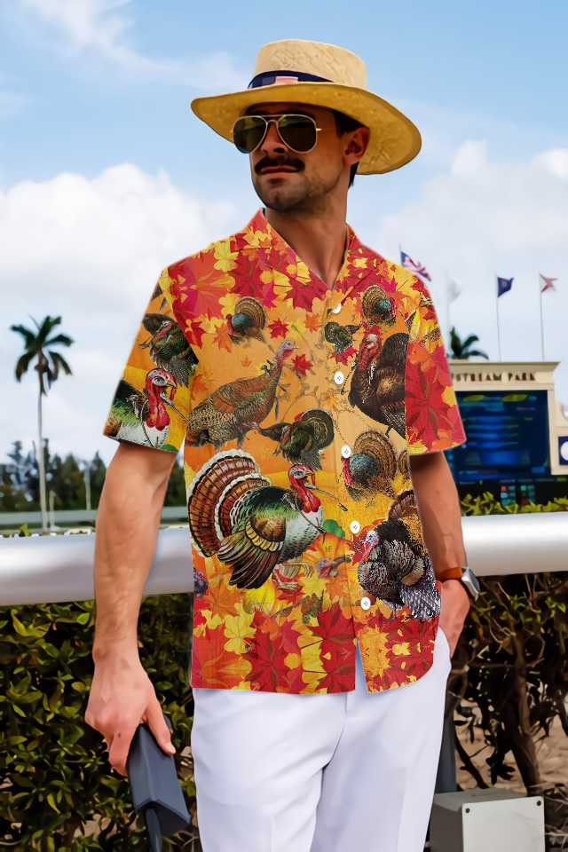Thanksgiving Turkey Wishbone Hawaiian Shirt Fall Leaves And Gobble Shirt Best Gift For Thanksgiving Day 1.jpg