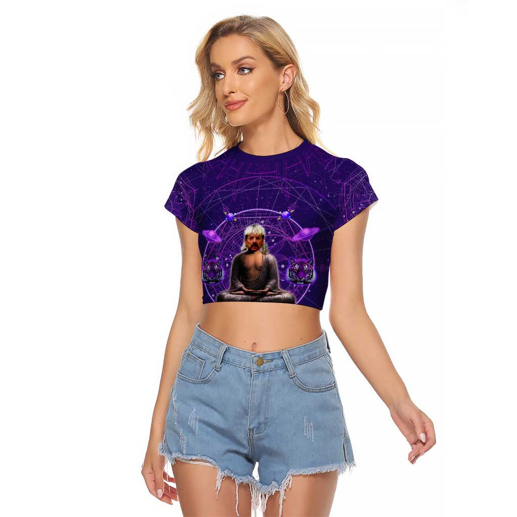 Tiger King Trippy Joe Exotic Astral Meditation Raglan Cropped T Shirt Trippy 1
