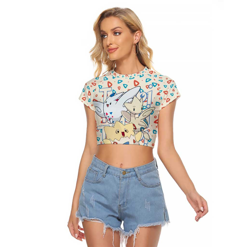 Togepi Pokemon Raglan Cropped T Shirt Anime Mix Pattern 1