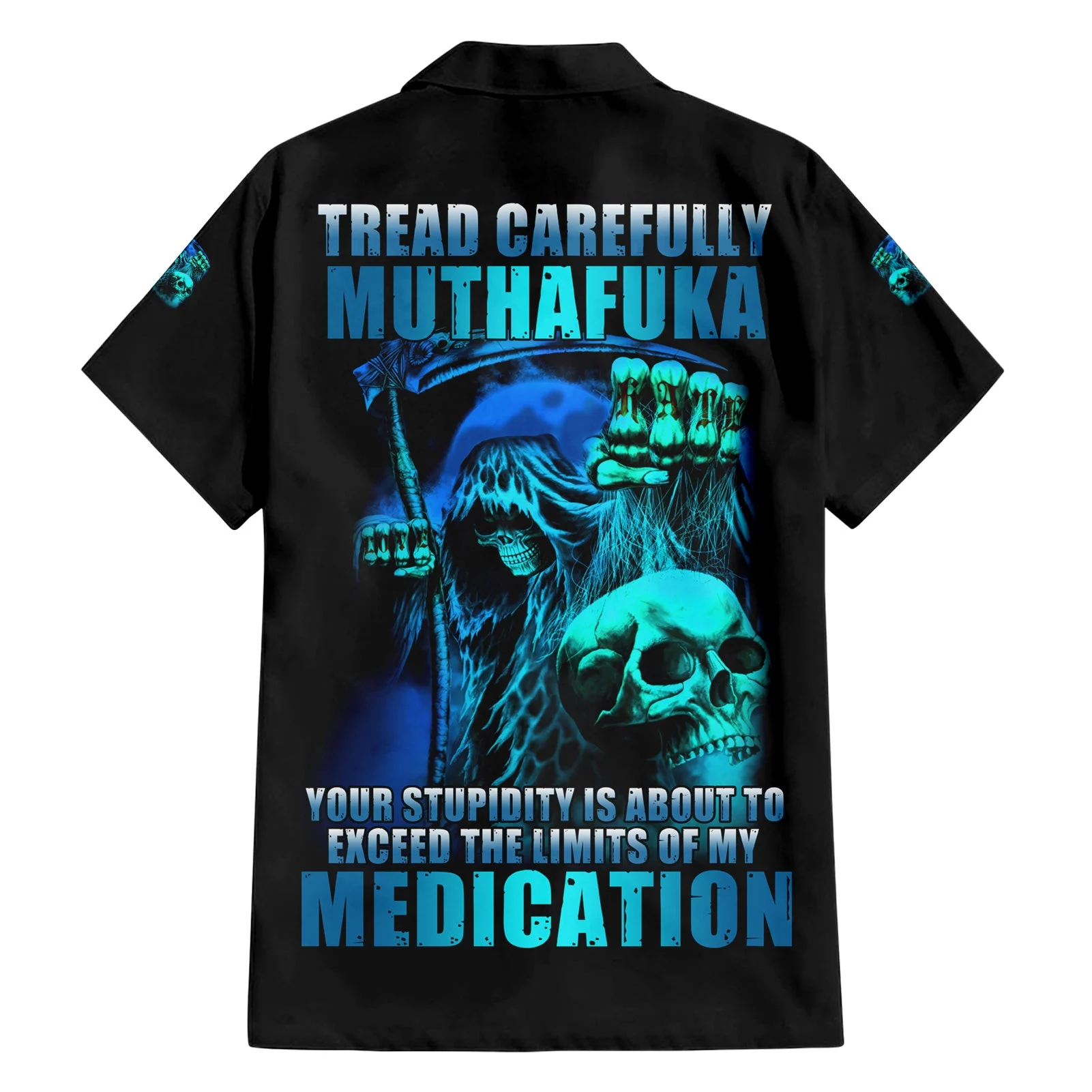 Tread Carefully Skull Hawaiian Shirt 1.webp