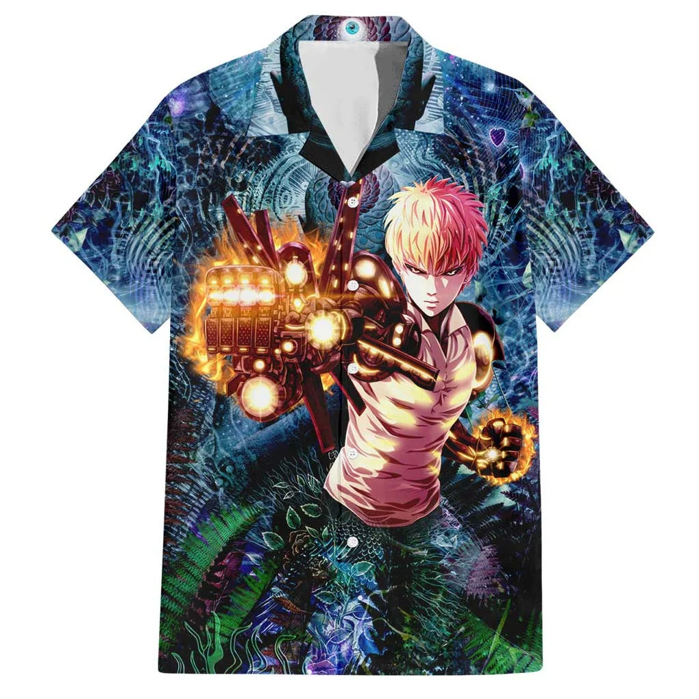 Trippy Genos One Punch Man Hawaiian Shirt Trippy Mix Anime 1.webp