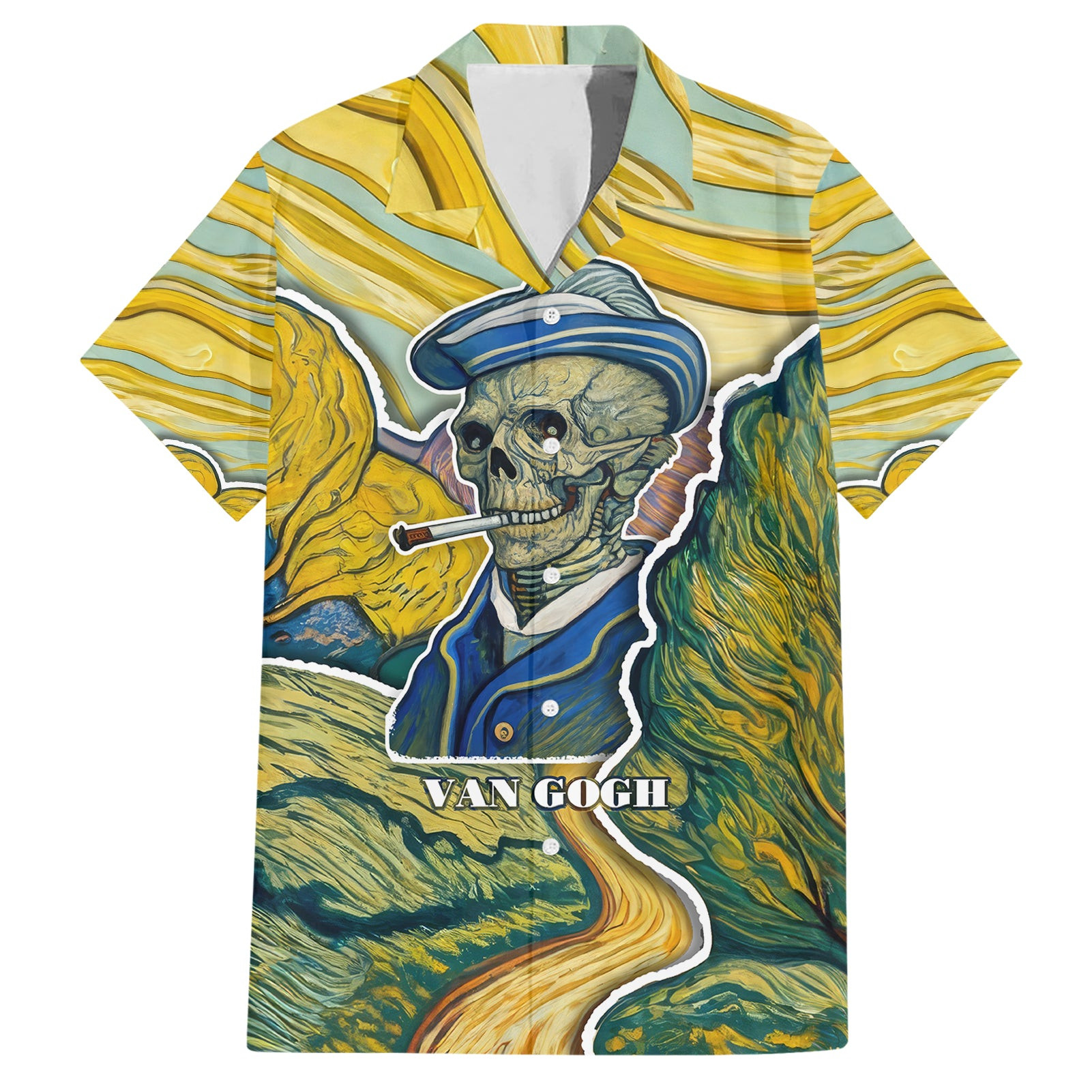 Vincent Van Gogh Skull Hawaiian Shirt 1.jpg