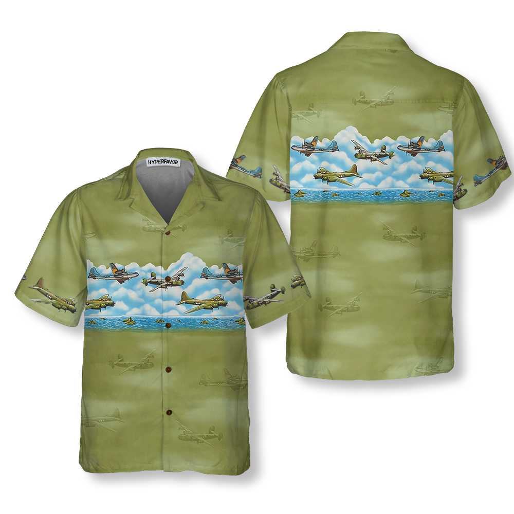 Vintage Aircraft Camo Pattern Hawaiian Shirt Military Aircraft Aviation Shirt For Men 1.jpg
