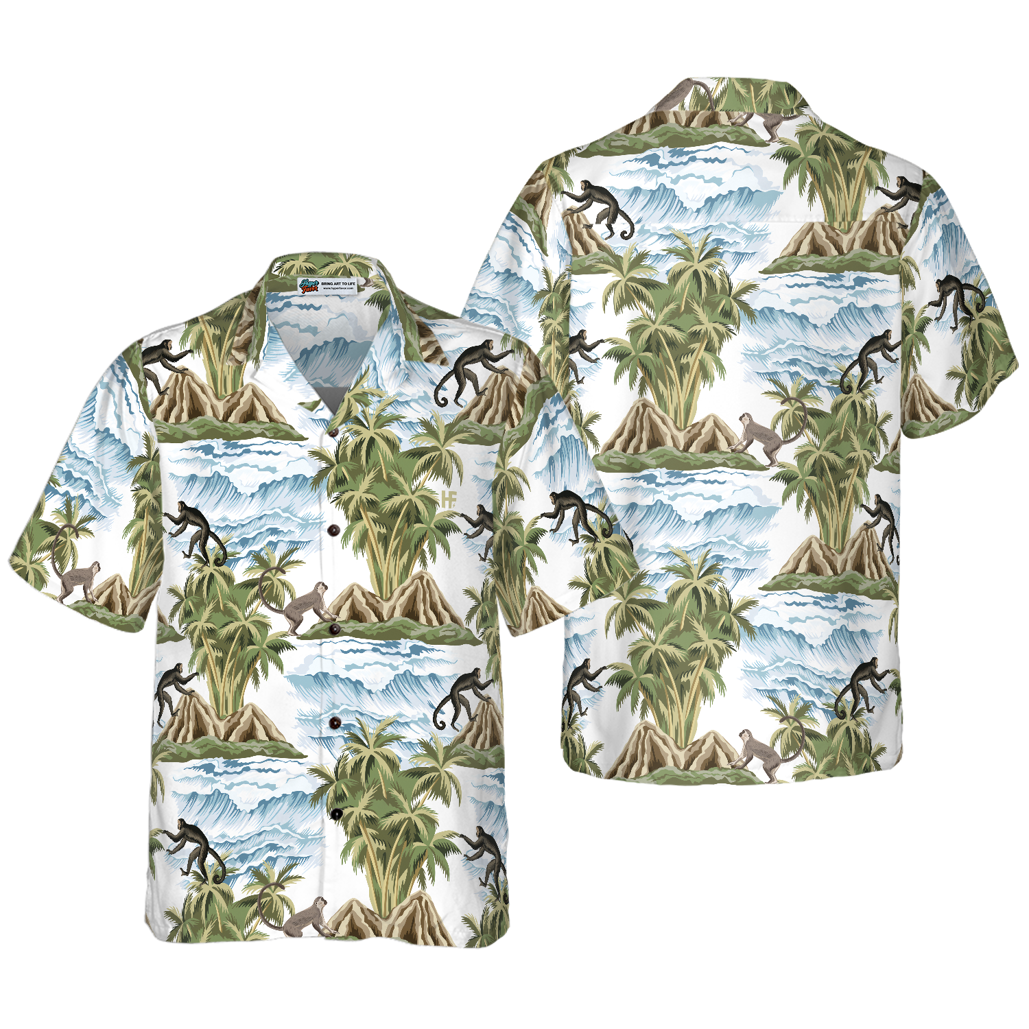 Vintage Island Palm Tree Monkey Hawaiian Shirt 1.png
