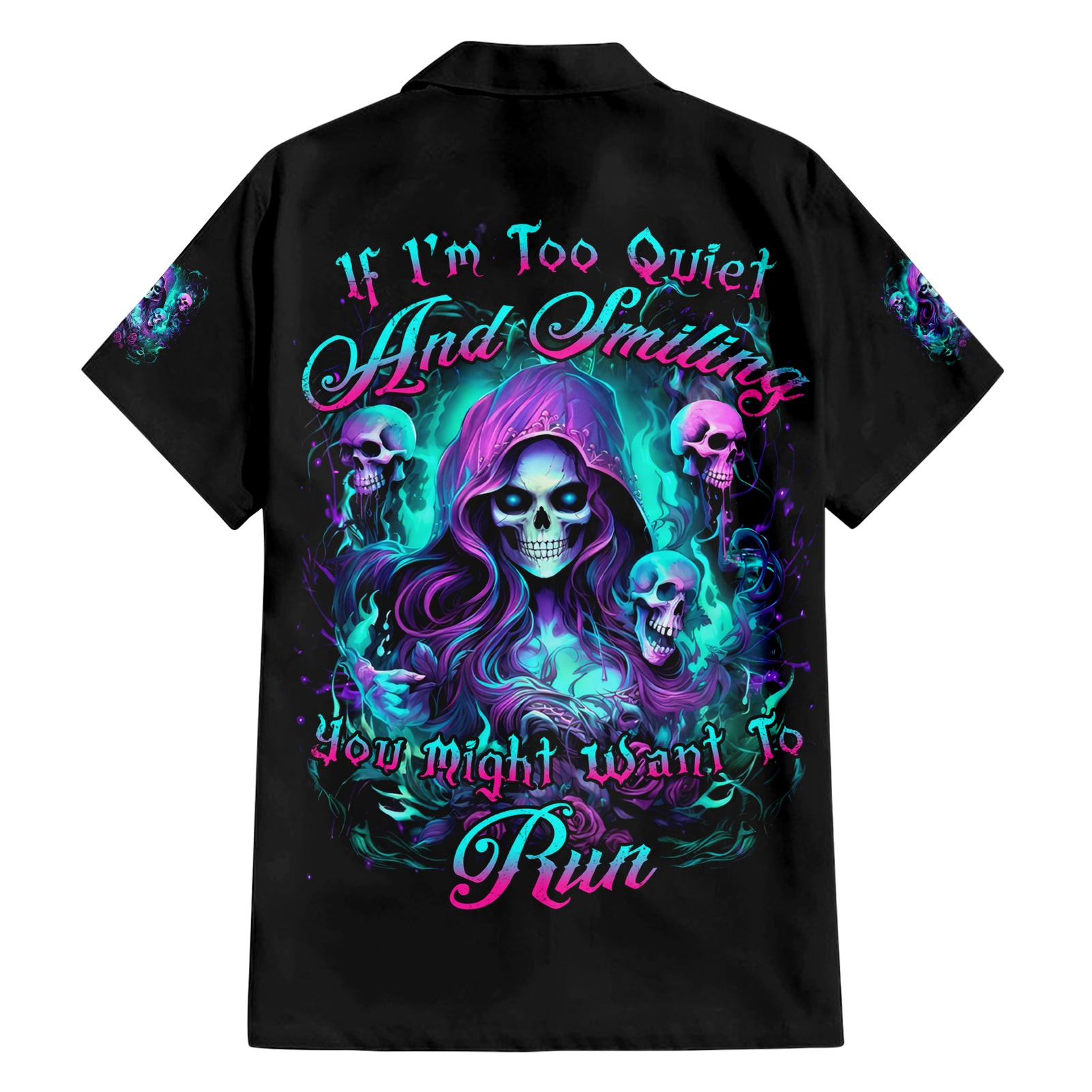 Witch Skull Hawaiian Shirt If Im Too Quiet And Smiling You Might Want To Run 1.jpg
