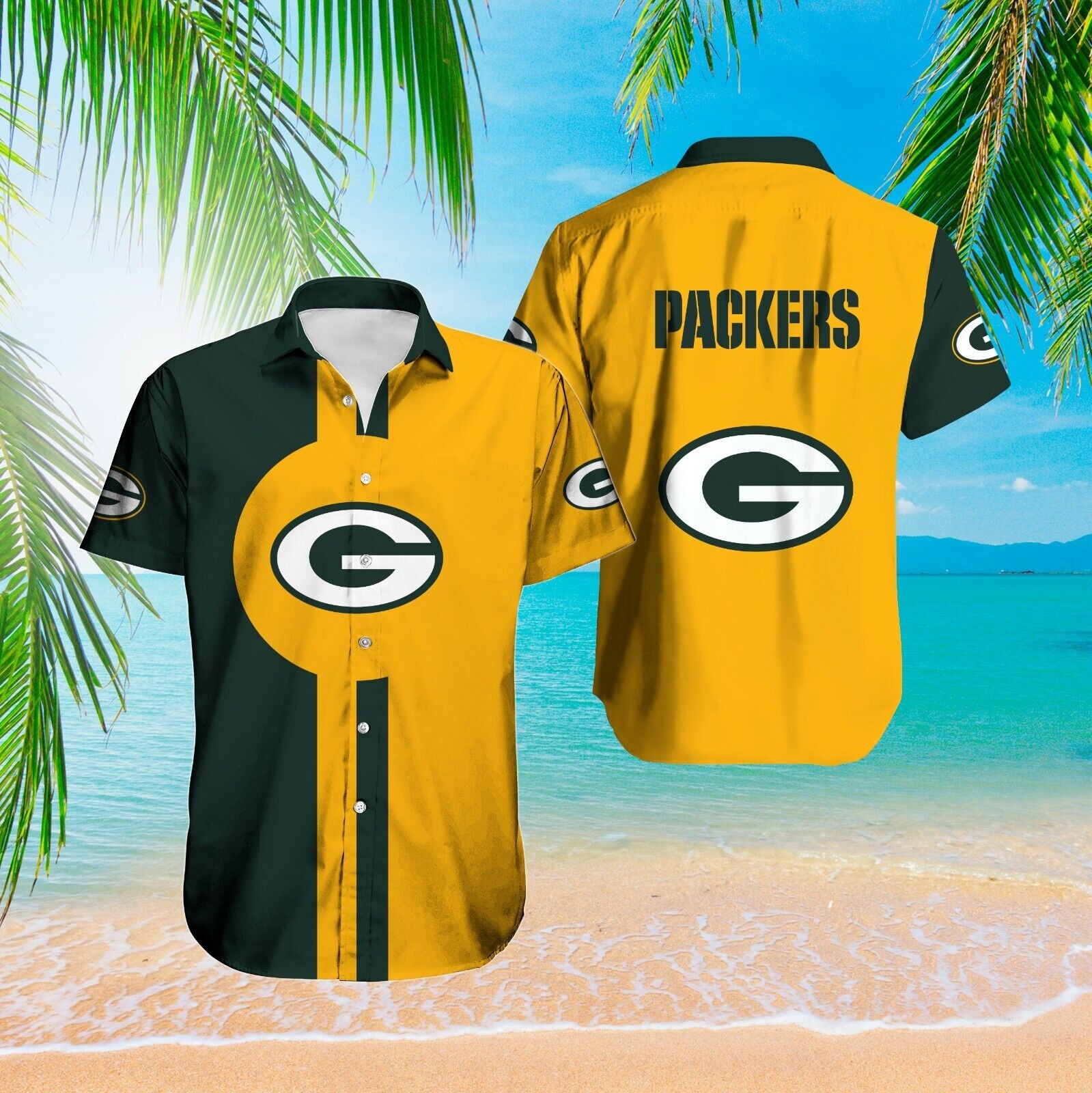green bay packers sunset stripe hawaiian shirt.jpg