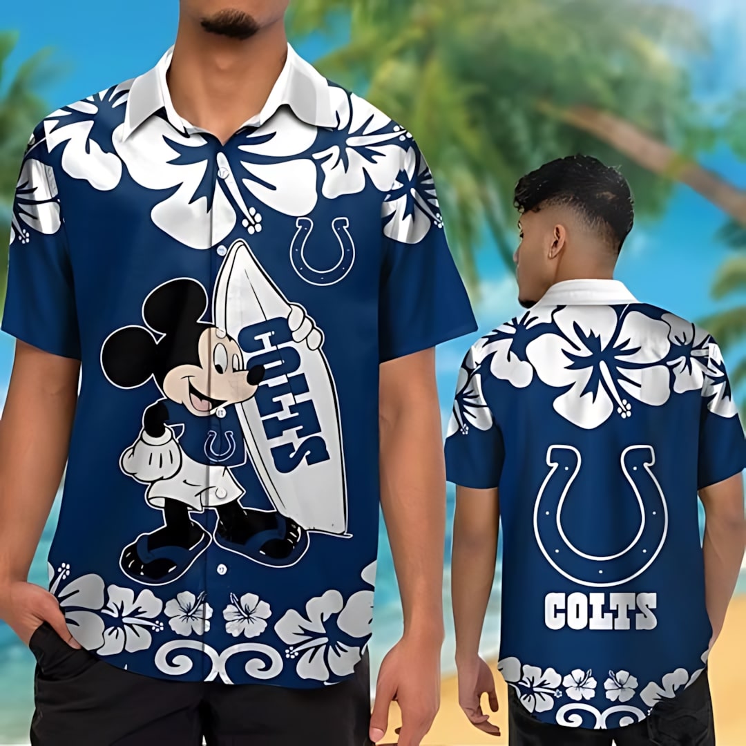 indianapolis colts mickey with flower hawaiian shirt 1.jpg