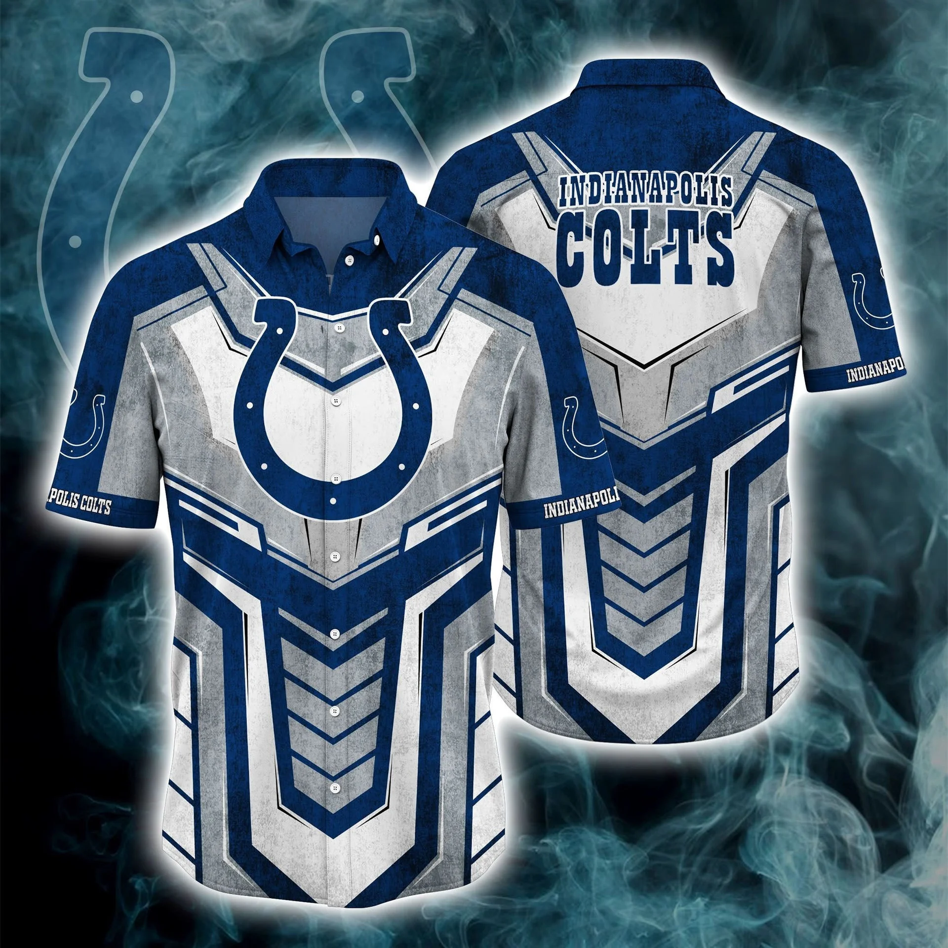 indianapolis colts sunset gridiron hawaiian shirt.webp