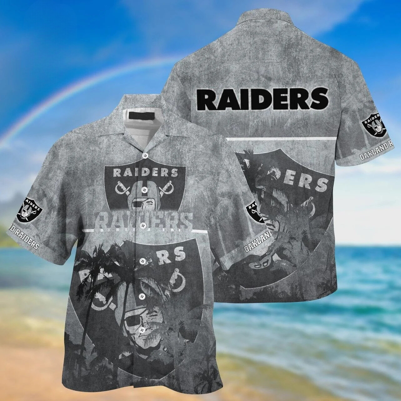 las vegas raiders grayscale classic hawaiian shirt 1.jpg
