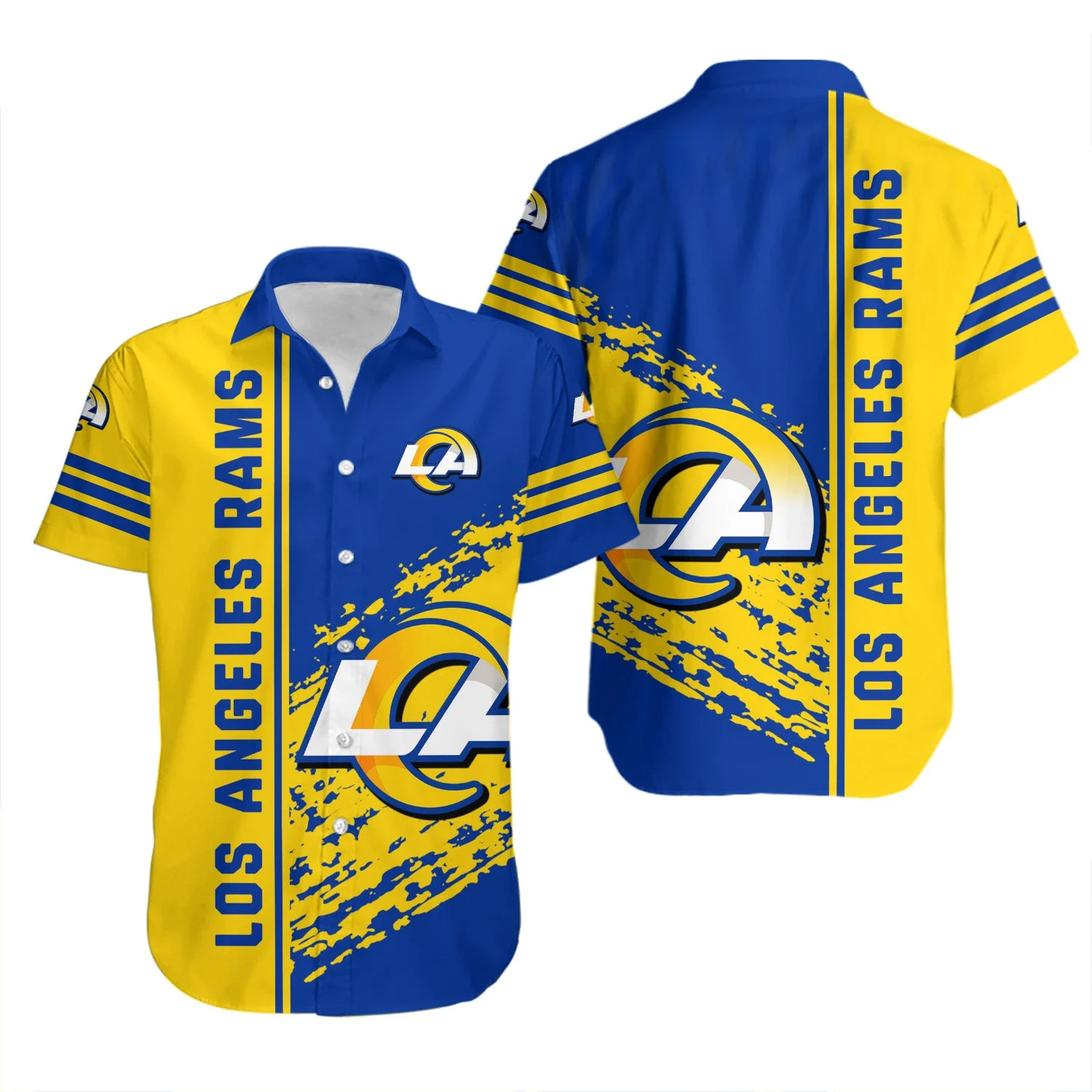 los angeles rams dynamic streaks hawaiian shirt.webp