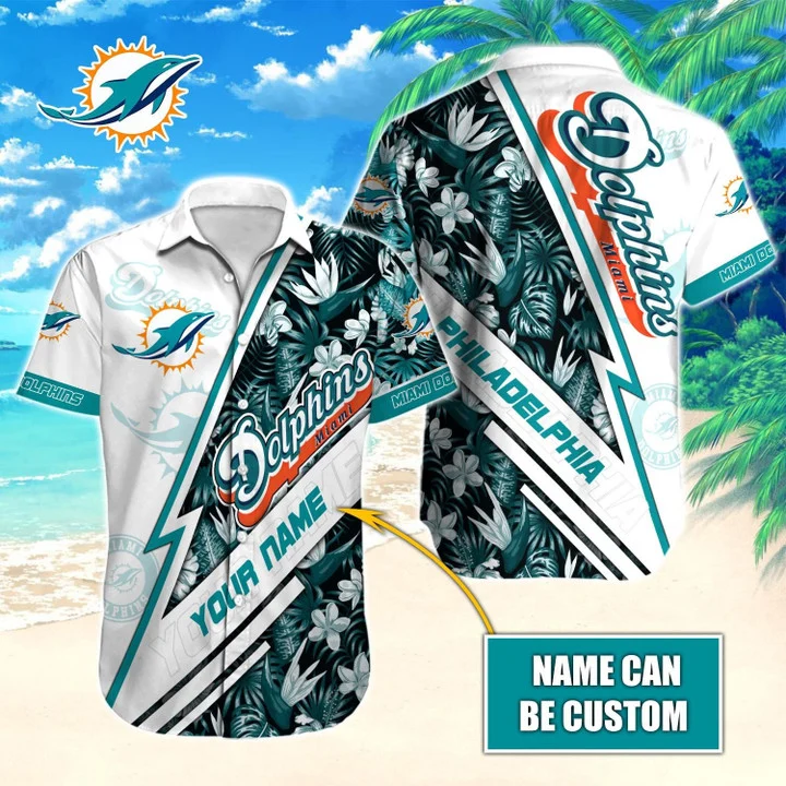 miami dolphins custom lightning strike hawaiian shirt.webp