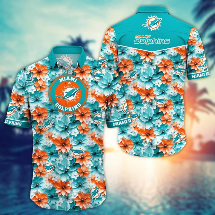 miami dolphins floral splash hawaiian shirt.webp