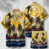 pittsburgh steelers sunset shores hawaiian shirt.webp