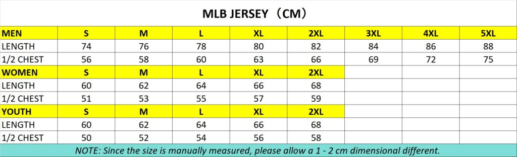 Mlbfan Size Chart