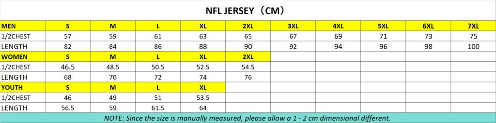 Nflfan Size Chart