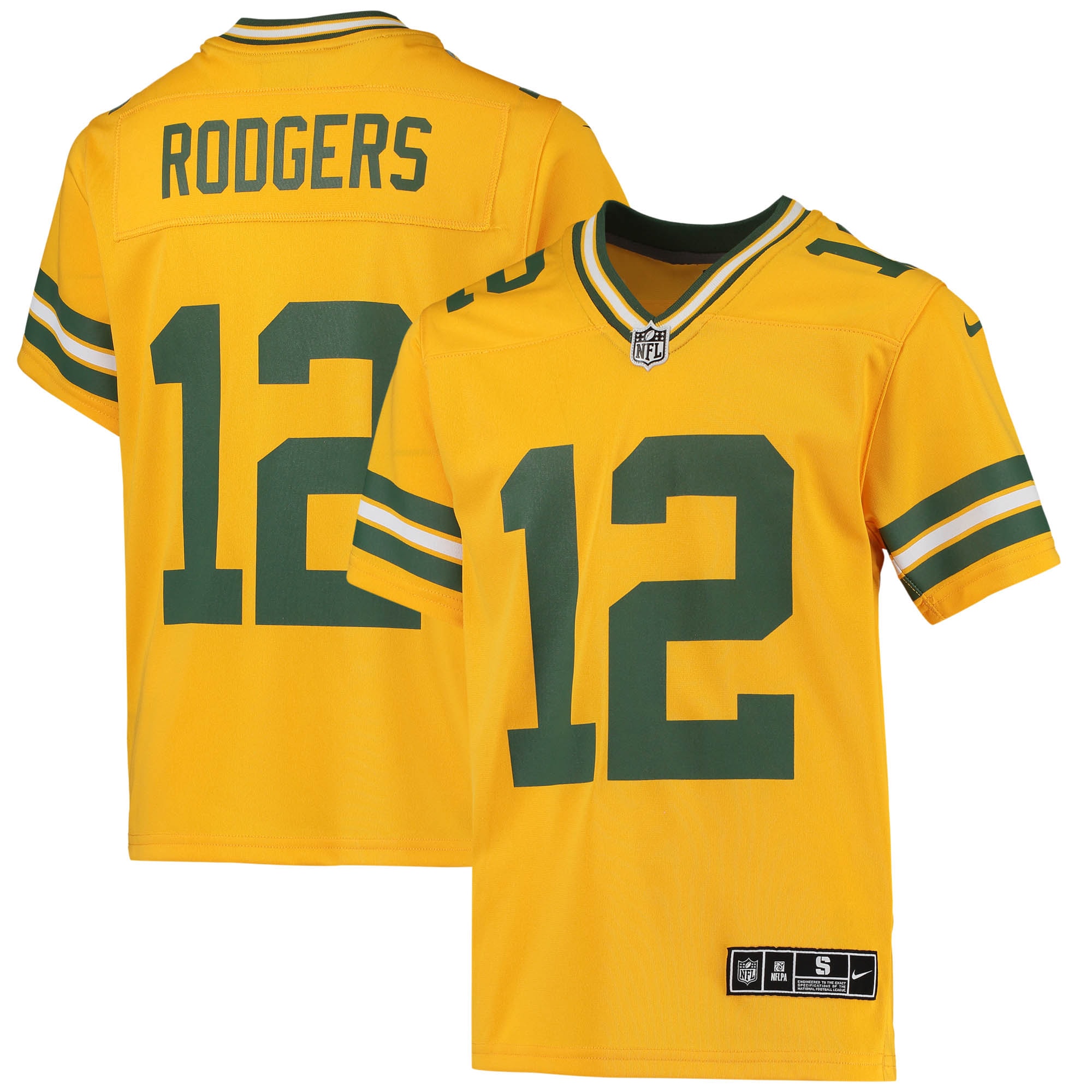 aaron rodgers green bay packers nike youth inverted team game jersey gold 4570 div3u.jpg