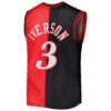allen iverson philadelphia 76ers mitchell 26amp ness hardwood classics 200001 split swingman jersey blackred 8511 qo96i.jpg