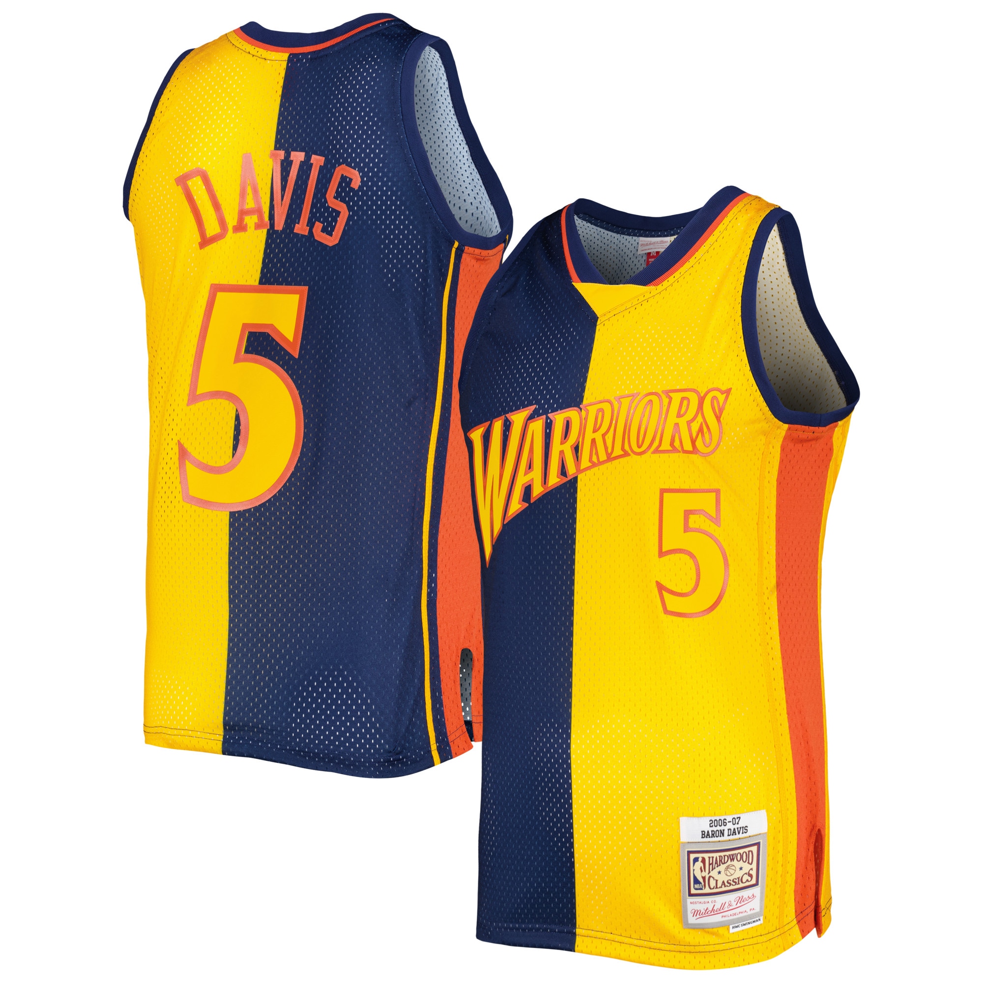 baron davis golden state warriors mitchell 26amp ness hardwood classics 200607 split swingman jersey navygold 5481 uqzk3.jpg