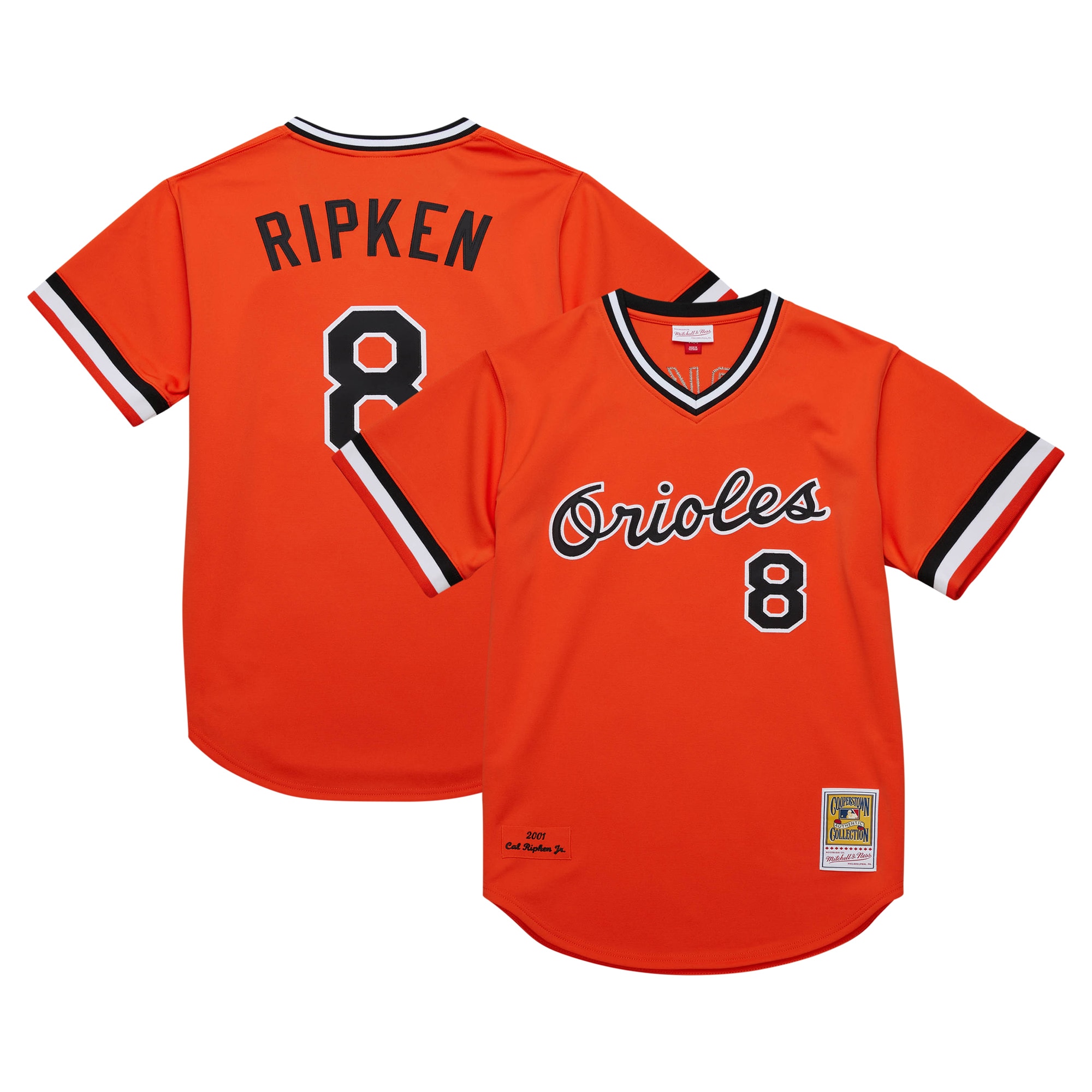 cal ripken jr. baltimore orioles mitchell 26amp ness 2001 cooperstown collection authentic throwback jersey orange 7453 ej7ac.jpg