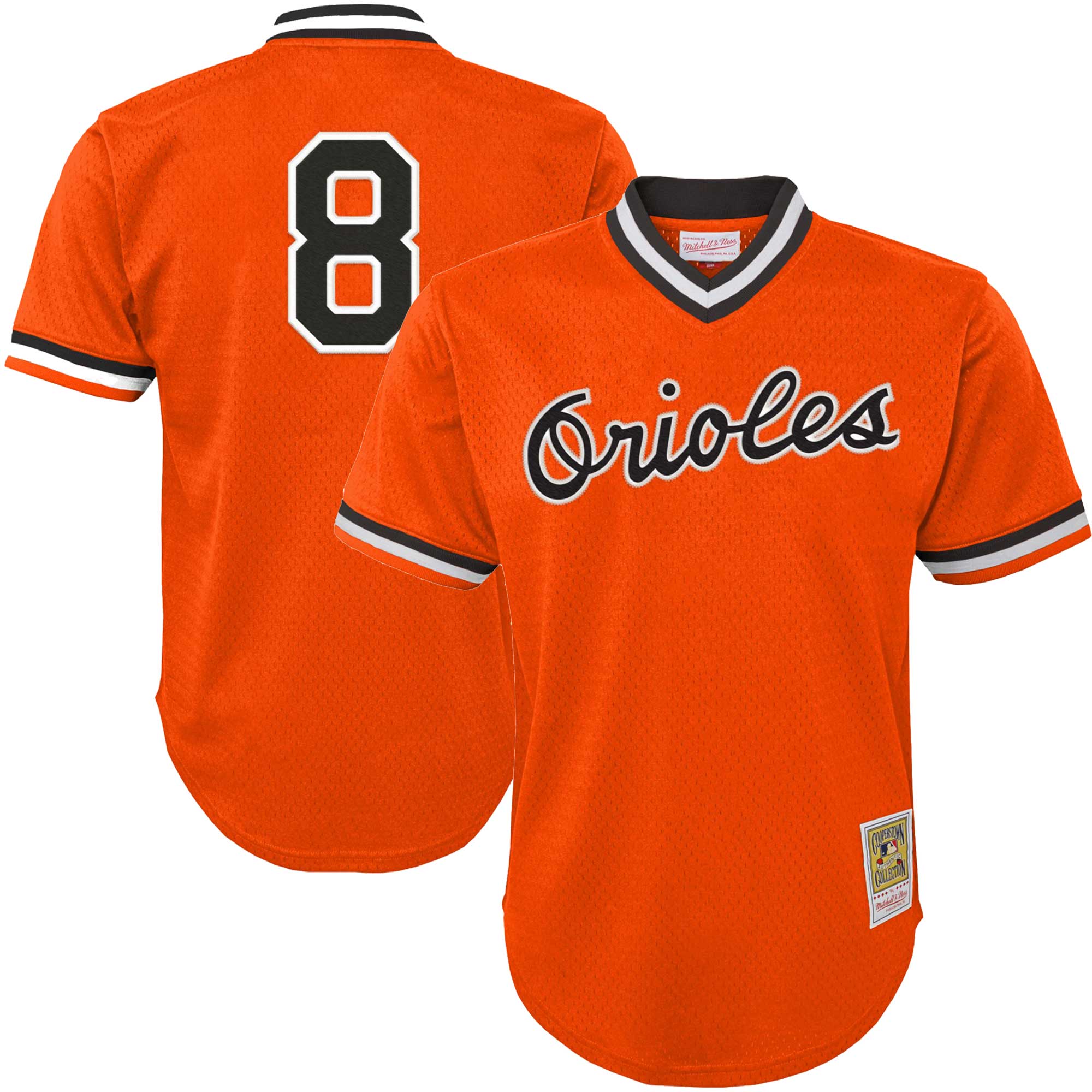 cal ripken jr. baltimore orioles mitchell 26amp ness youth cooperstown collection26nbspmesh batting practice jersey orange 5400 s49uq.jpg