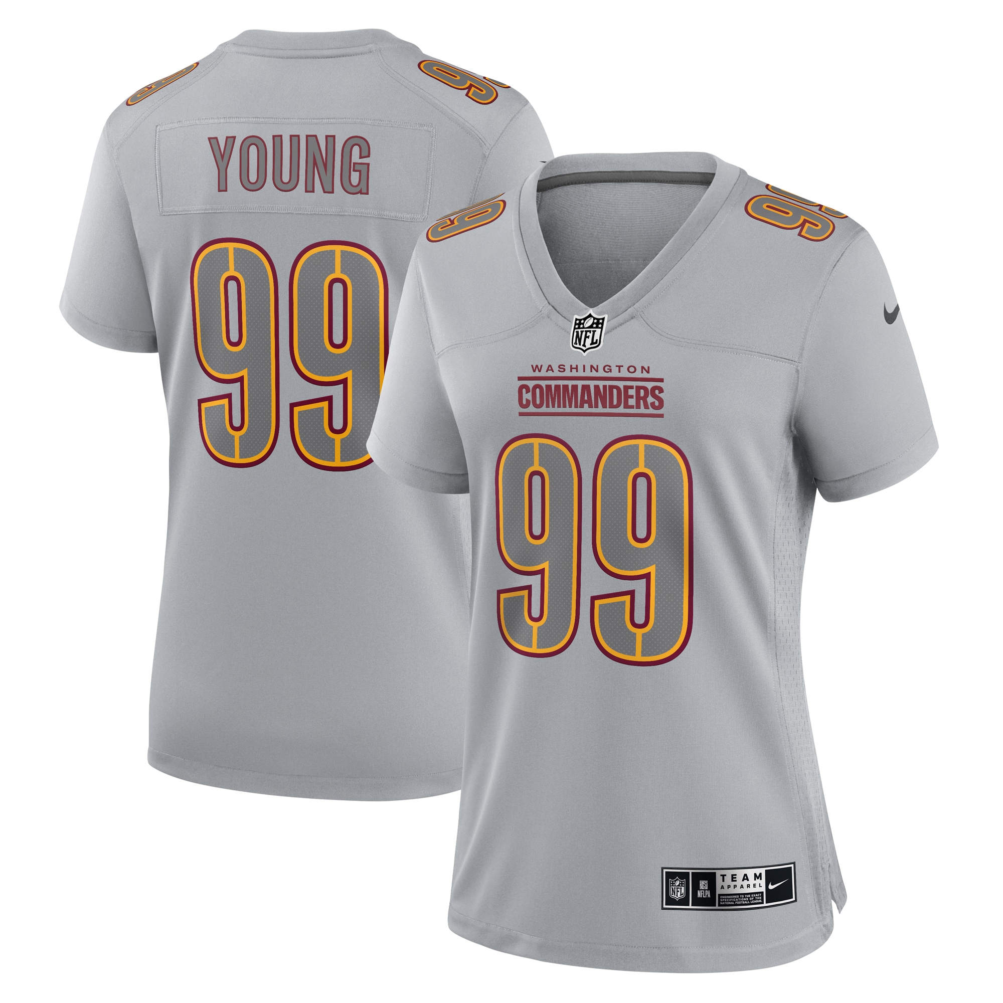 chase young washington commanders nike womens atmosphere fashion game jersey gray 8118 da4ql.jpg