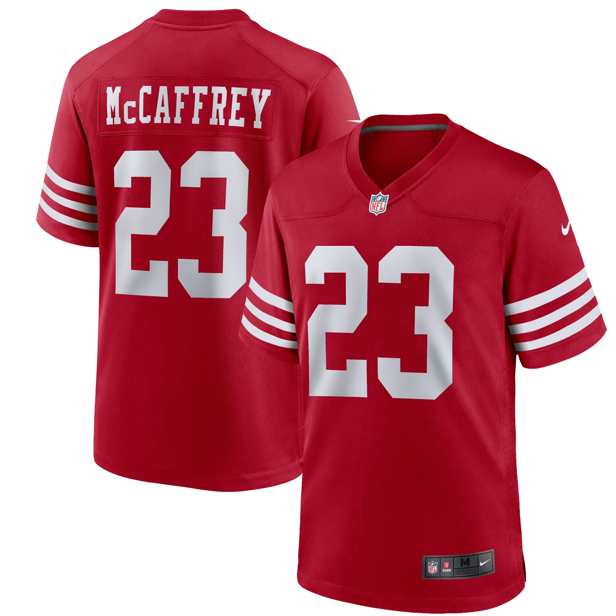 christian mccaffrey san francisco 49ers nike youth game jersey scarlet 5019 qkst9.jpg