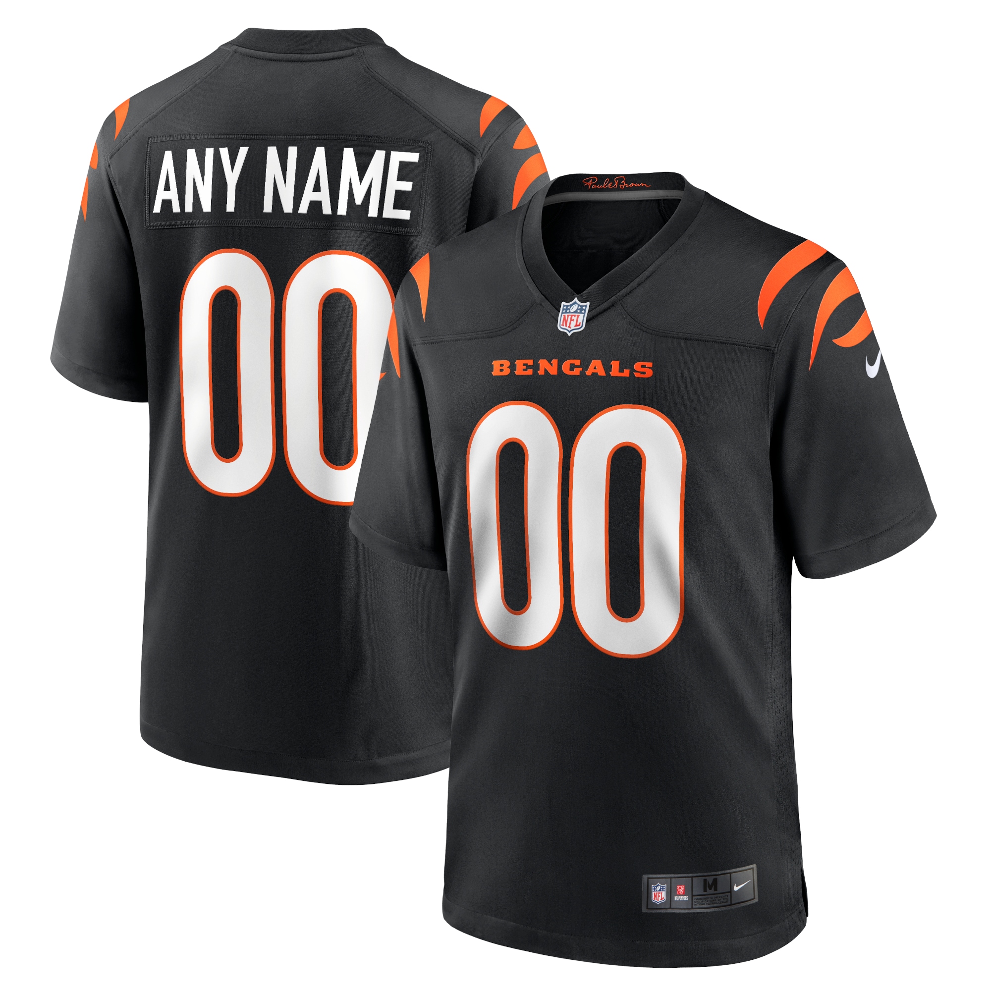 cincinnati bengals nike youth logo game custom jersey black 5802 2yrzj.jpg