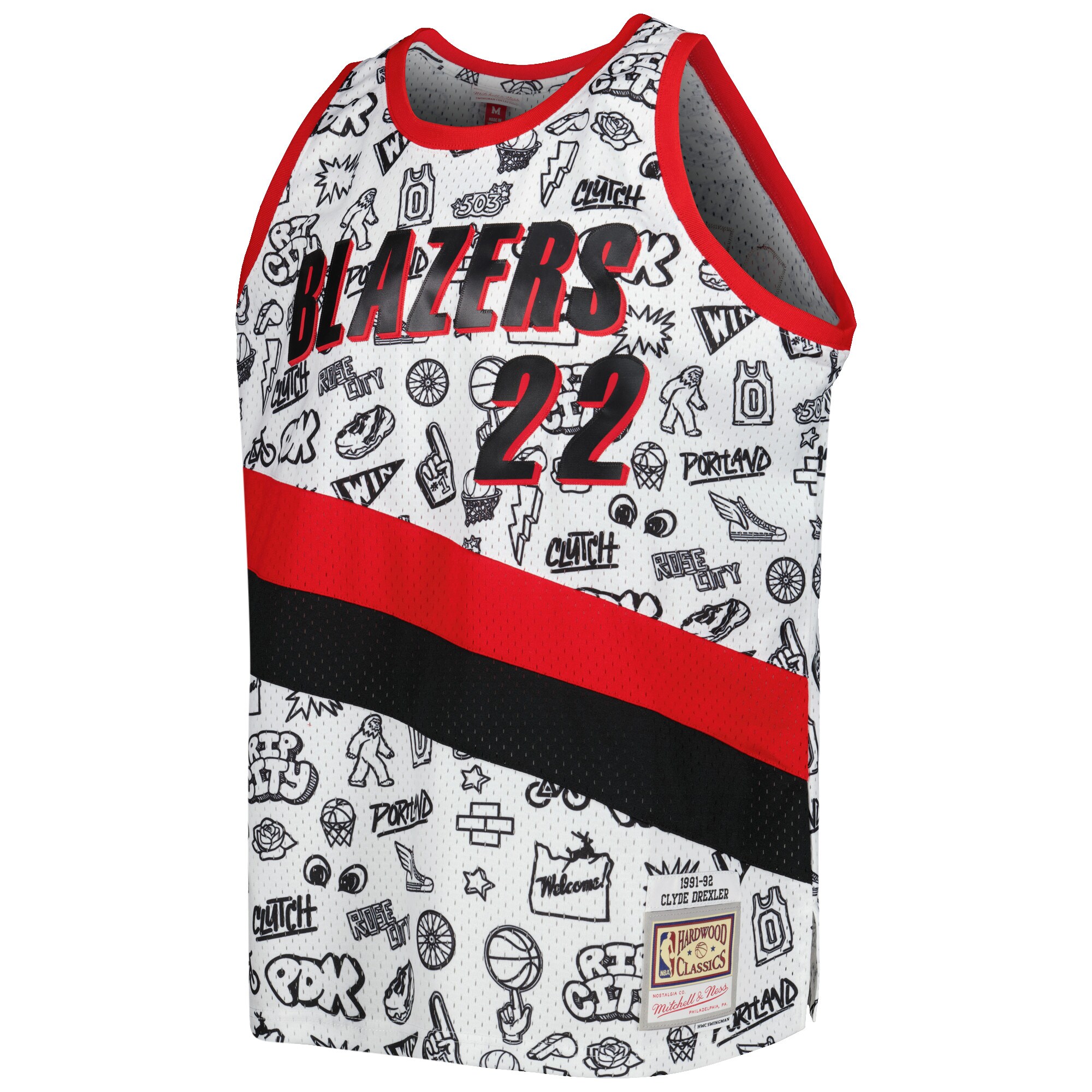clyde drexler portland trail blazers mitchell 26amp ness 199192 hardwood classics doodle swingman player jersey white 8661 titqs.jpg
