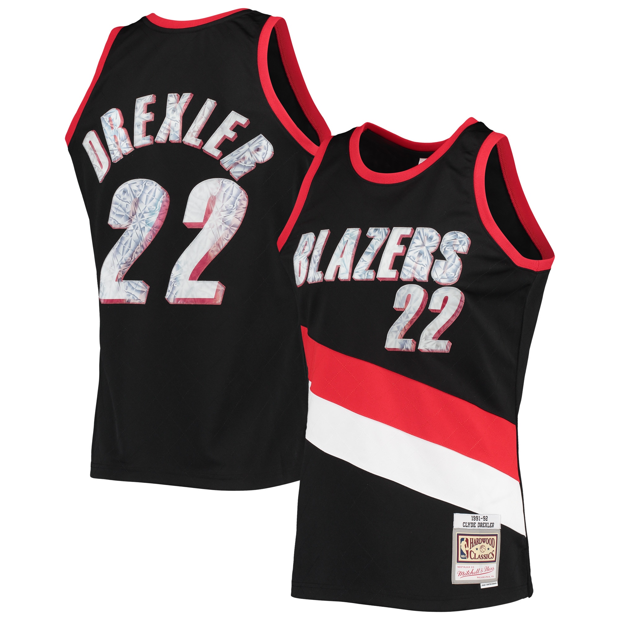 clyde drexler portland trail blazers mitchell 26amp ness 199192 hardwood classics nba 75th anniversary diamond swingman jersey black 5516 m5asf.jpg