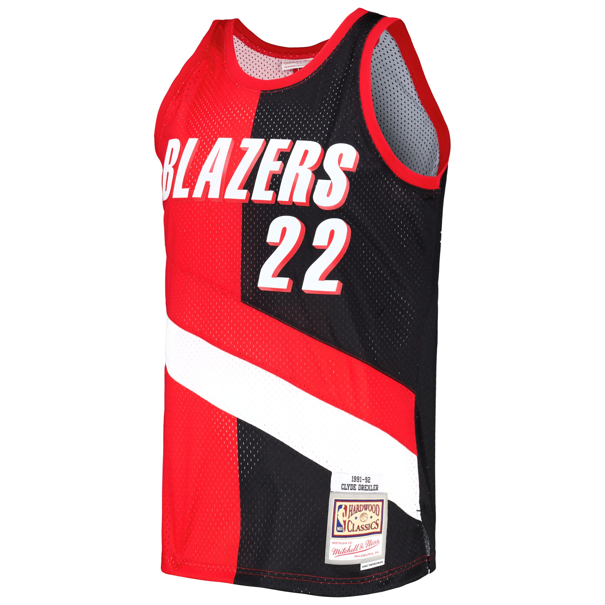 clyde drexler portland trail blazers mitchell 26amp ness hardwood classics 199192 split swingman jersey redblack 3161 j8gqp.jpg