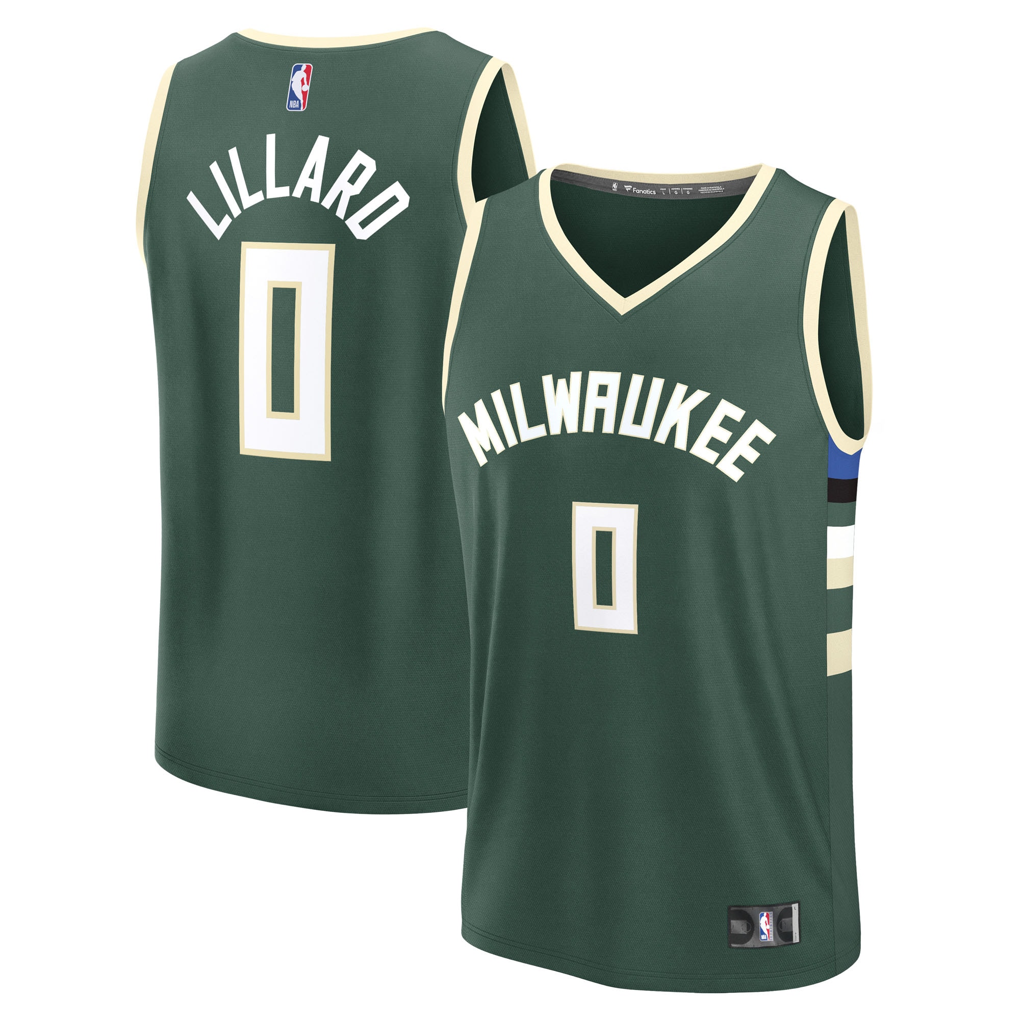 damian lillard milwaukee bucks fanatics fast break replica player jersey icon edition hunter green 5324 eqlsz.jpg