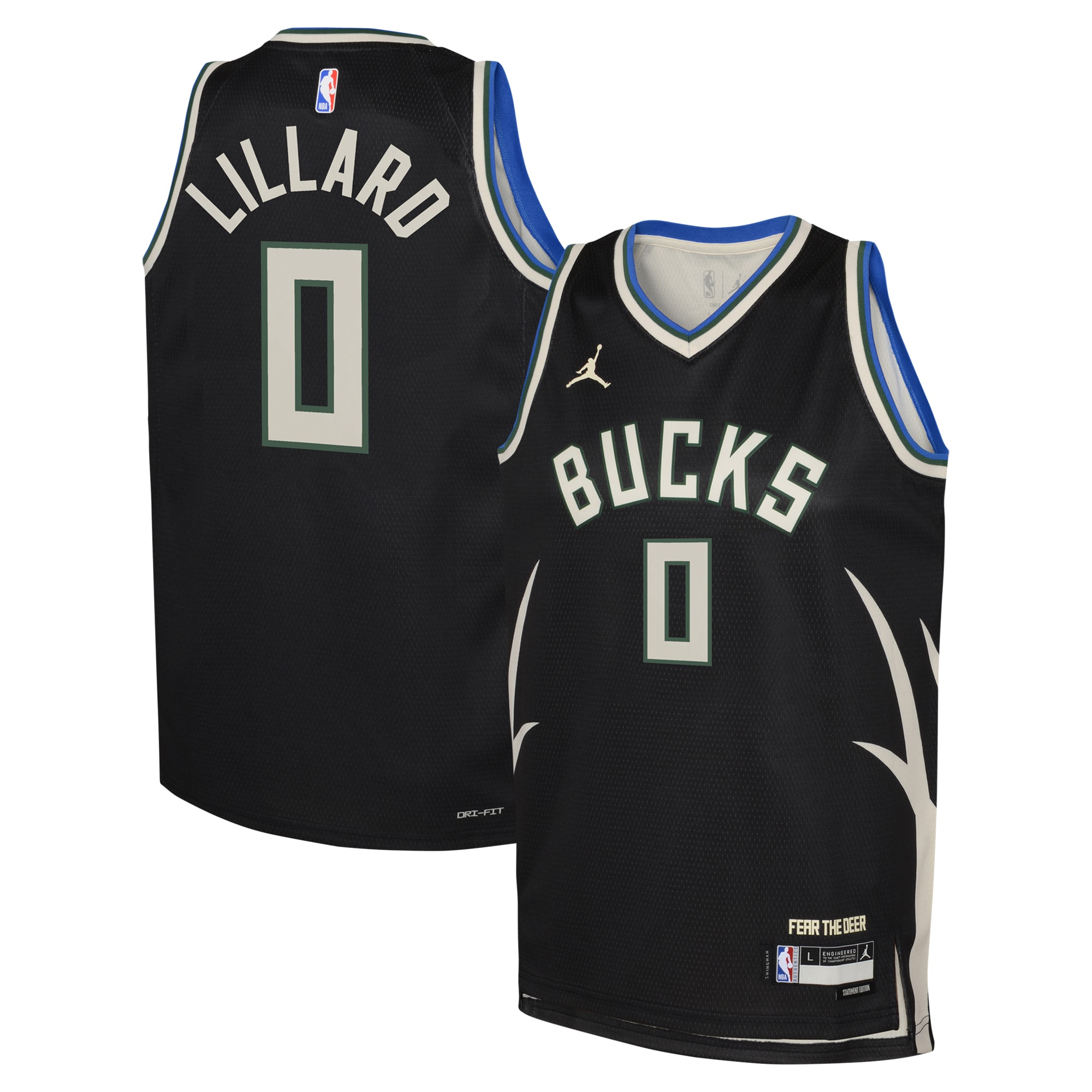 damian lillard milwaukee bucks jordan brand youth swingman jersey statement edition black 3300 4nnuk.jpg