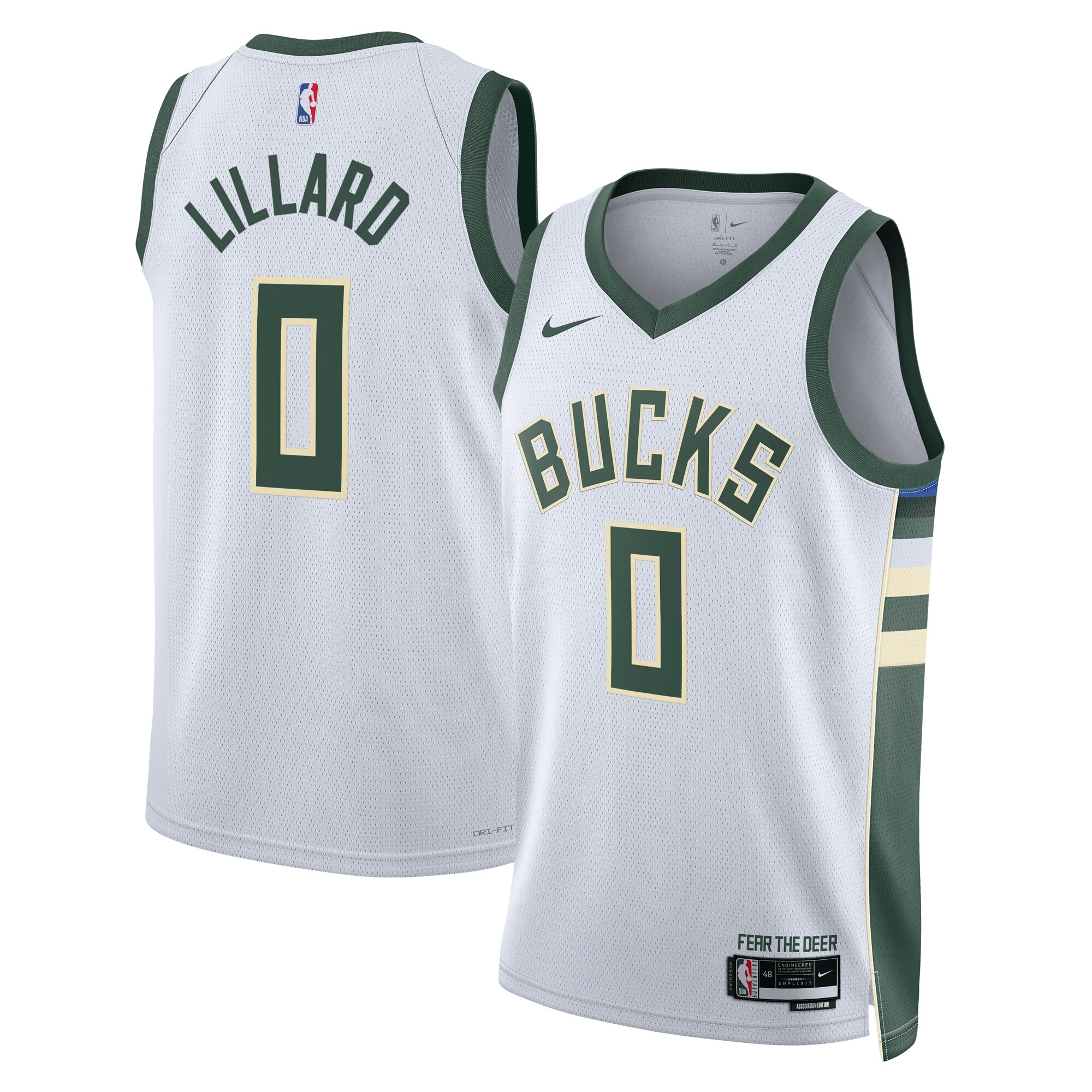 damian lillard milwaukee bucks nike unisex fear the deer swingman player jersey association edition white 5424 lxhtv.jpg