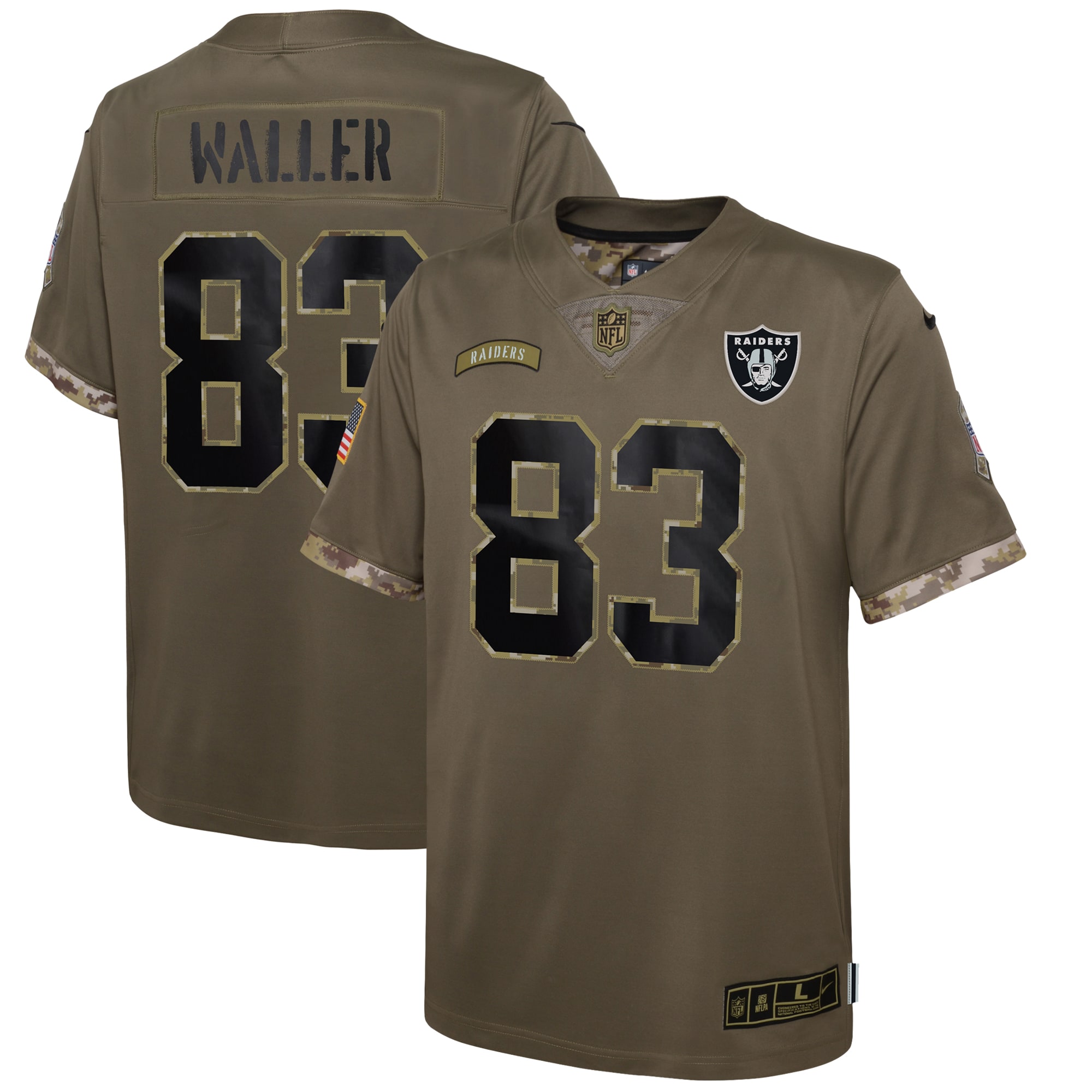 darren waller las vegas raiders nike youth 2022 salute to service player limited jersey olive 3778 xdb0u.jpg