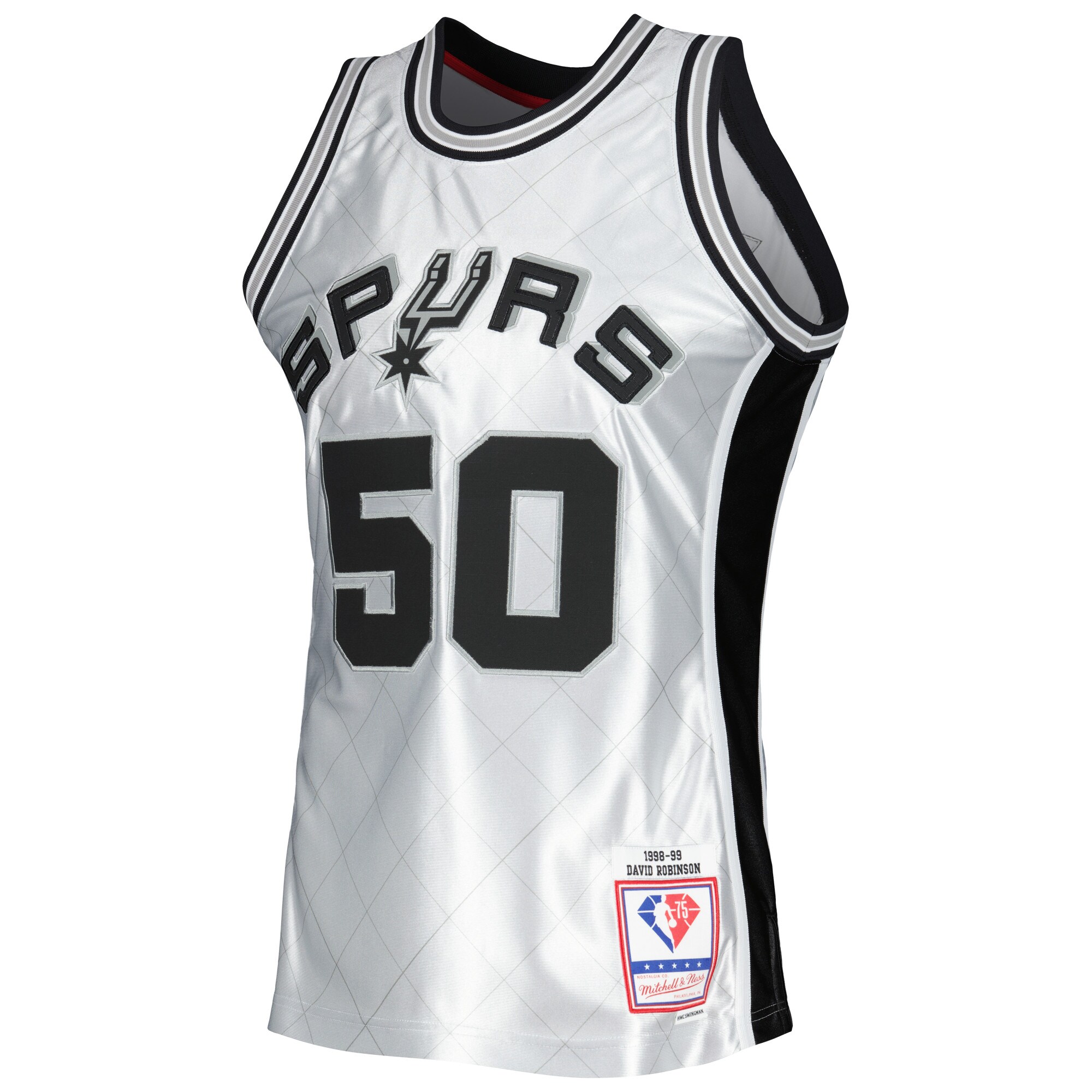 david robinson san antonio spurs mitchell 26amp ness 199899 hardwood classics 75th anniversary swingman jersey platinum 7282 esqj4.jpg