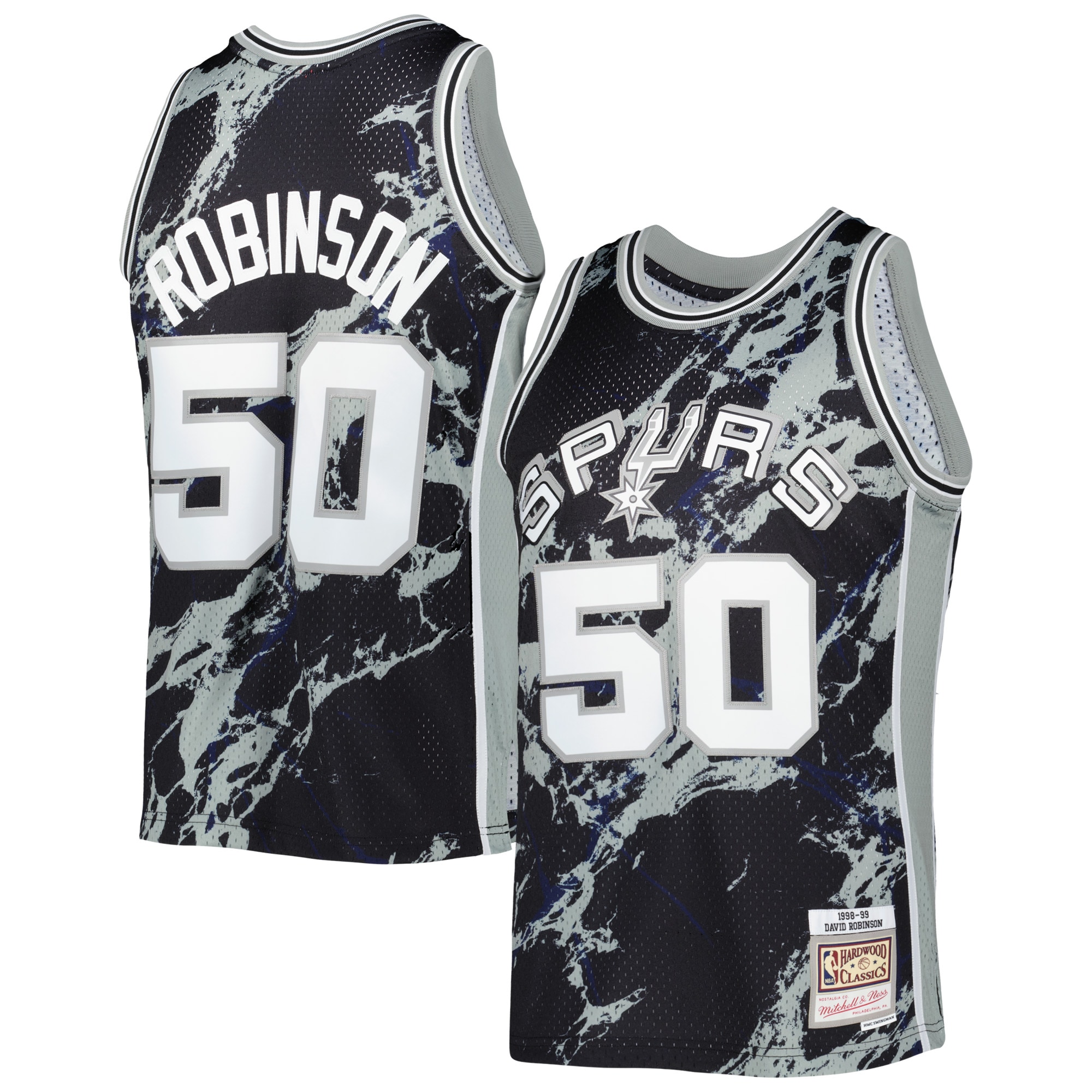 david robinson san antonio spurs mitchell 26amp ness 199899 hardwood classics marble swingman jersey black 6874 klqp6.jpg