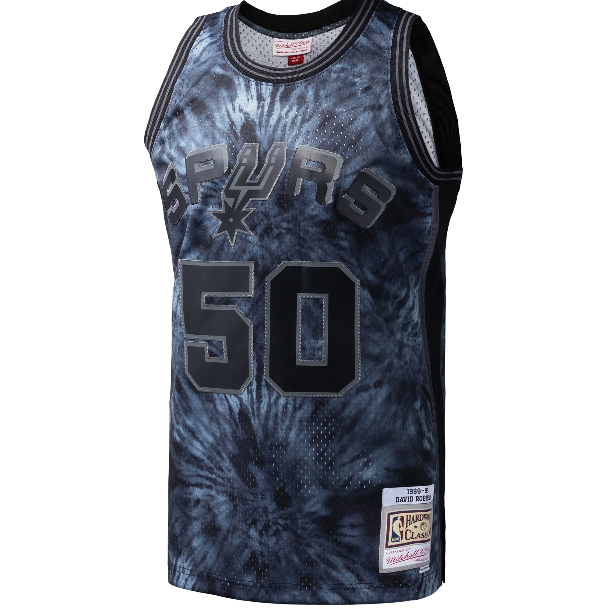 david robinson san antonio spurs mitchell 26amp ness hardwood classics 199899 tie dye swingman jersey black 3694 jw4gq.jpg