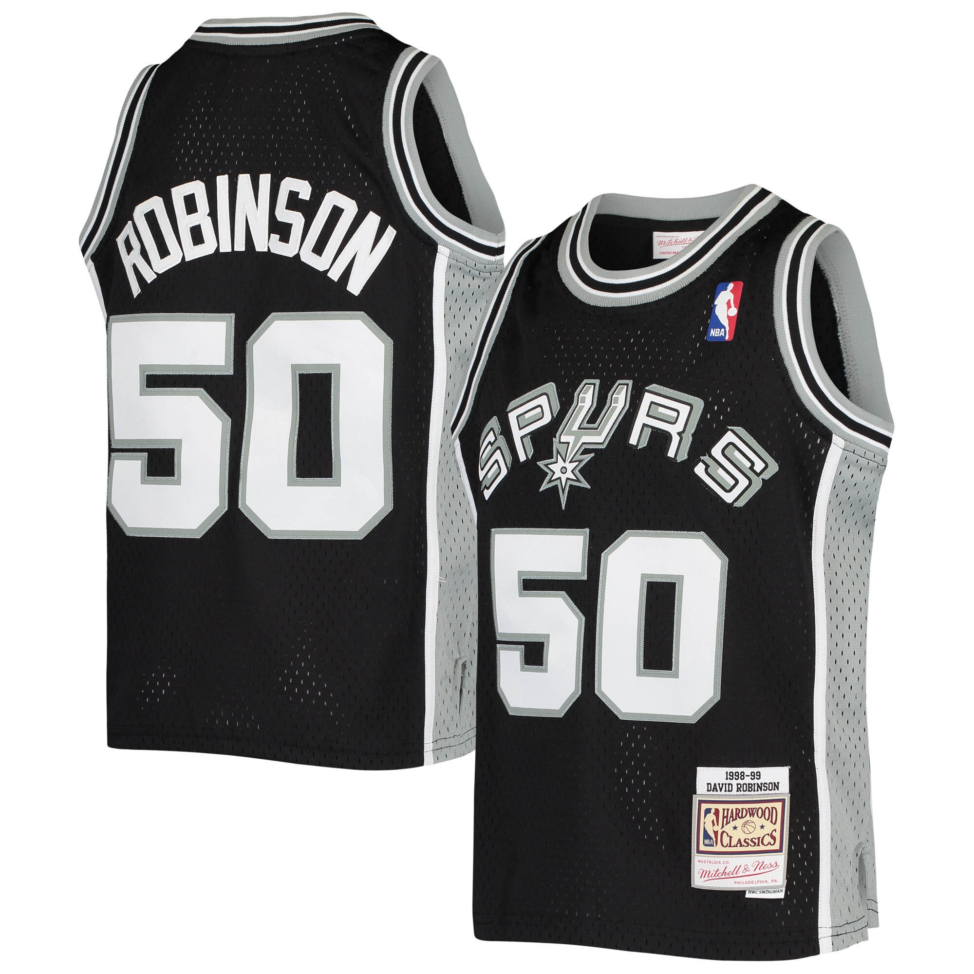 david robinson san antonio spurs mitchell 26amp ness youth 199899 hardwood classics swingman jersey black 1961 sm9bh.jpg